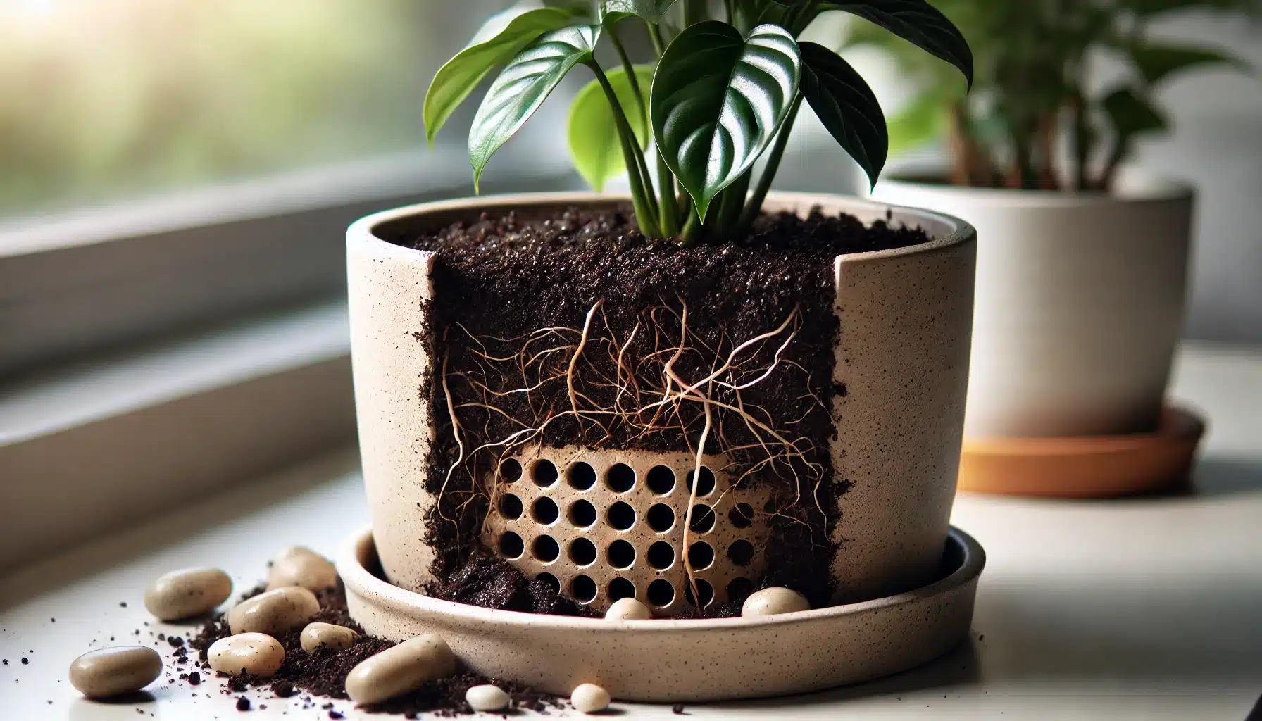 زهکشی خاک برای گیاهان اپارتمانی