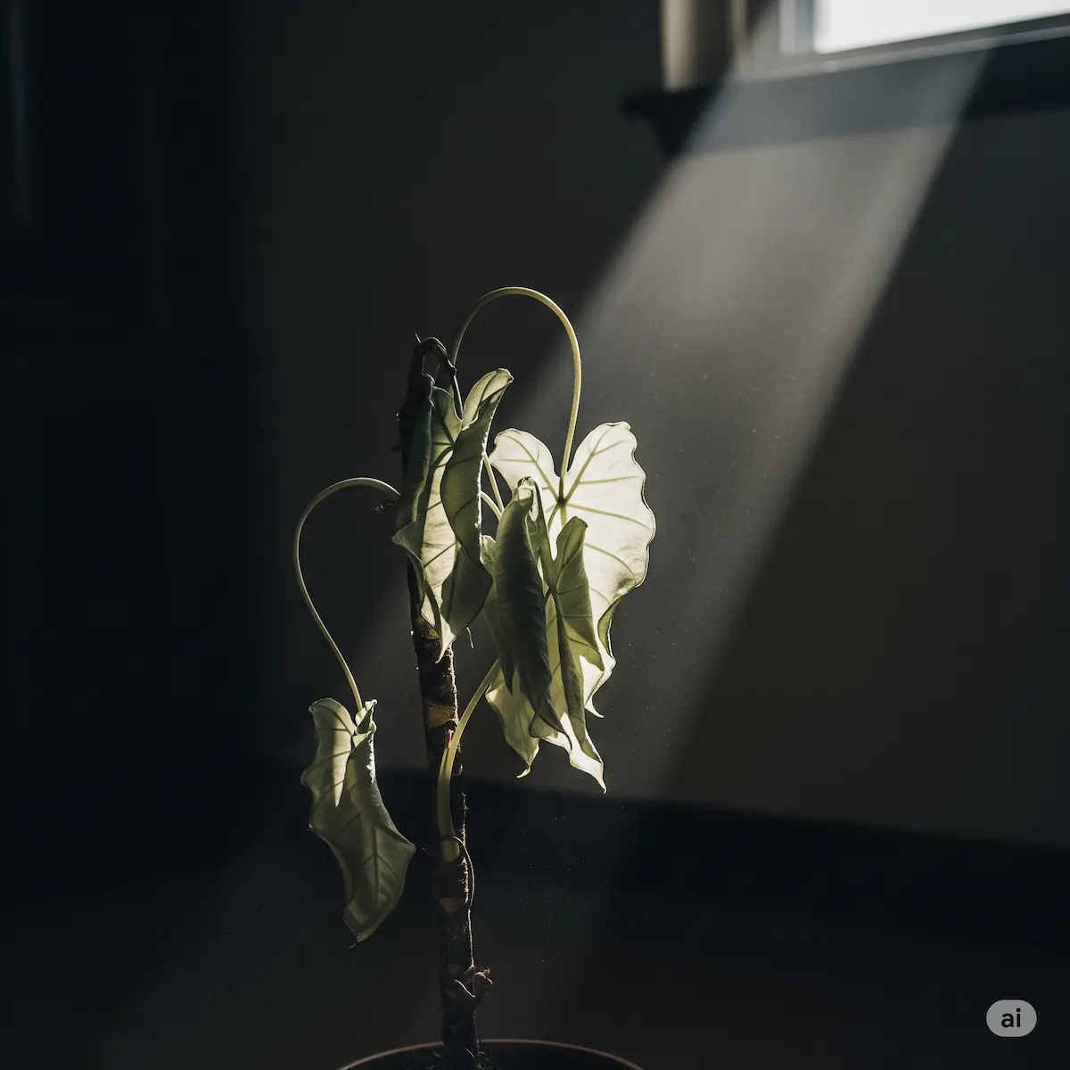 کوچک ماندن برگ باباآدم به علت کمبود نور